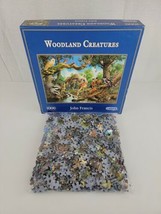 Woodland Creatures John Francis 1000 Piece Gibsons Jigsaw Puzzle 19&quot; x 27&quot; EUC - £35.50 GBP