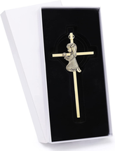 Baby Wall Cross Baptism Gifts for Girls, 6 Inch Gold Praying Baby Girl Crosses f - £17.77 GBP