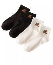 STEMS Womens Teddy Bear Ankle Socks 2 Pair Pack Black and White $14 - NWT - $7.19
