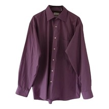 VanHeusen Mens Purple Button Down Shirt Chest Pocket Collar size 16&quot;/42cm - $26.77