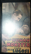 The Human Monster VHS 73 min Horror Movie from 1937 B&amp;W Ben Lugosi - £28.44 GBP