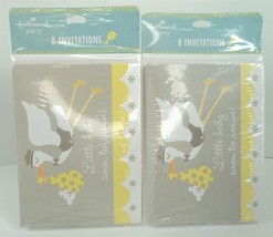 16 Hallmark Baby Shower &quot;Stork&quot; Party Invitations - £7.30 GBP