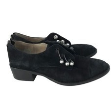 Louise Et Cie Womens Shoes Fren Lo-Fren Black Suede Oxfords Pearl Sz 7.5 - £15.33 GBP