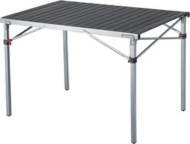 Kingcamp Aluminum Folding Lightweight Roll Portable Stable Table, Silver Black. - £124.63 GBP