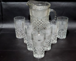Anchor Hocking WEXFORD Diamond 64 Ounce Pitcher And 12 Ounce Glasses - S... - $44.52