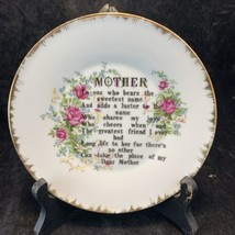 Vintage Artmark Ceramic Mother Tribute Poem Plate Gold Leaf Edge Made in Japan - £7.96 GBP