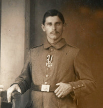 WWI German Iron Cross 2nd Class Medal With EKII Ribbon Photo Postcard Rppc - £13.82 GBP
