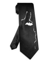 Batman Shadow tie black satin silk hand-painted superhero necktie - $26.00