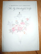 Vintage American Greetings Parchment Mother's Day Wife Card Used - $4.99