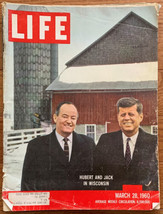 Life Magazine March 28 1960 John F. Kennedy Hubert Humphrey in Wisconsin - $10.00