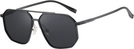 Classic Square Sunglasses for Men Women Retro Polarized Sun Glasses (Gray) - £18.88 GBP