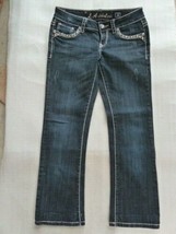 LA Idol USA Womens Size 30 x 27 Rhinestone Embellished Thick Stitched Blue Jeans - £17.05 GBP