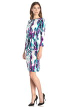 Calvin Klein Women&#39;s Three-Quarter-Sleeve Ruched Tie Dye Dress Sz M NWT - £29.85 GBP