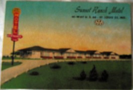 Vintage Sunset Ranch Motel MD Business Card 1958 - $2.99