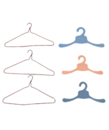 Vintage Prog Doll &amp; Other Set 6 Plastic Wire &amp; Hangers For Doll Trunk Di... - $15.49