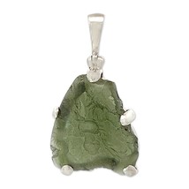 Starborn Polished Moldavite Crystal Pendant Necklace (22&quot;) Green - £261.95 GBP