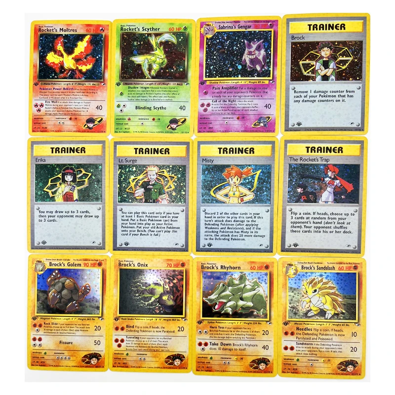 55pcs/set PTCG Pokemon Gym Heroes Moltres Toys Hobbies Hobby Collectibles Game - £45.30 GBP