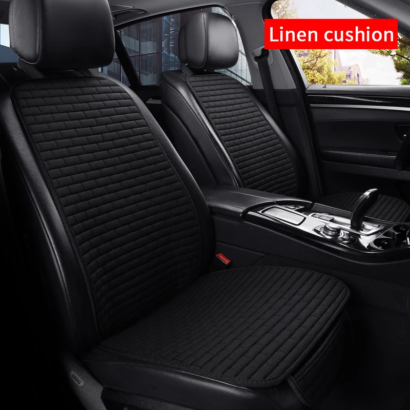 Car Seat Cover Front/Rear Flax seat Protect Cushion Automobile Seat Cushion - £22.31 GBP+