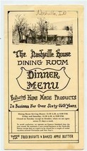 The Nashville House Dining Room Dinner Menu Brown County Indiana 1997 - £14.24 GBP