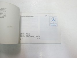 1982 Mercedes Benz Passenger Cars Diesel Engine Maintenance Booklet Manual WEAR - $21.18