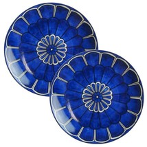 Hermes Bleus d&#39;Ailleurs Bread Plate 16 cm Set of 2 blue porcelain cake dessert - £524.44 GBP