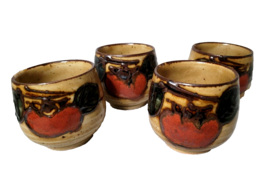 Lot 4 Vintage Mid Century Japanese Stoneware Apple Motif Tea Set Cubs Ju... - $19.39