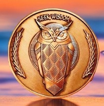 Inspirational Seek Wisdom Quotes, Motivational Daily Stoic Coin Medallion - $14.95