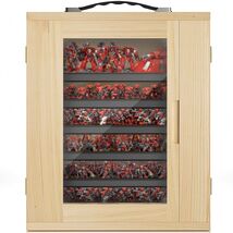 Minifigures Display Case 40K Army Action Figure D&amp;D Miniature Wood Carry... - $93.42