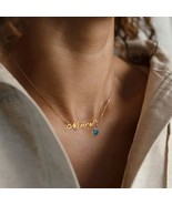 Personalised Birthstone Pendant Letter Necklace - $61.93 CAD