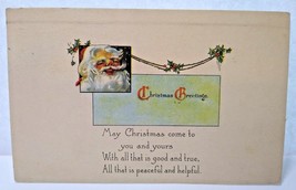 Santa Claus Christmas Greetings Postcard 1921 Auburn Indiana L&amp;E Series 4256 - £7.74 GBP
