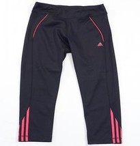Adidas Quick Dry Black &amp; Pink 3/4 Length Athletic Running Tights Women&#39;s NWT - $49.99