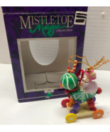 Mistletoe Magic Mouse on Candy Horse Vintage Christmas Ornament - $13.44 CAD