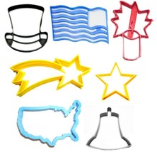 4th Fourth Of July USA America Fireworks Set Of 7 Cookie Cutters USA PR1237 - £12.57 GBP