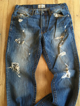 Aeropostale Men Essex Straight Jeans Distressed Tag 32x34 (actual 35x33)... - £22.67 GBP