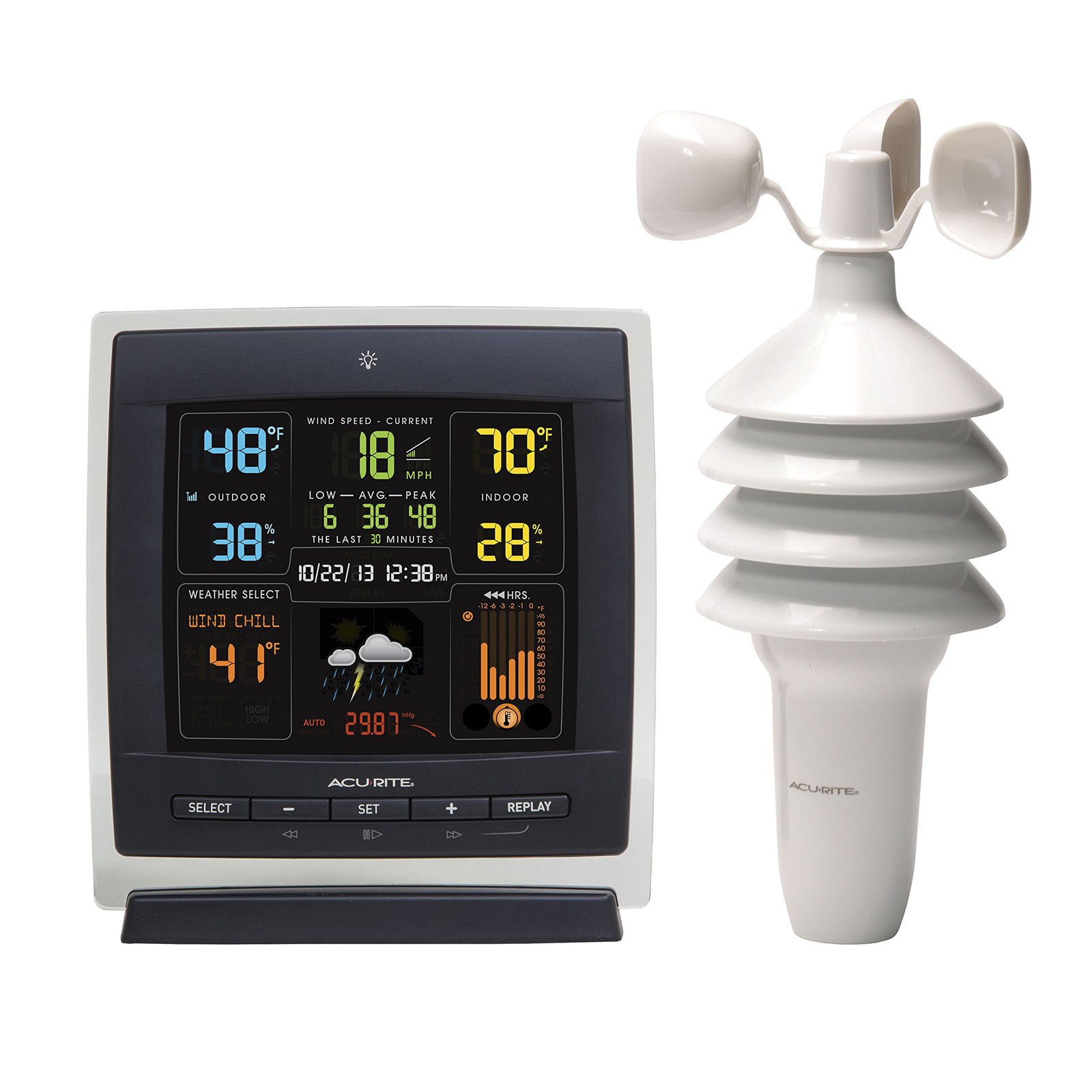 AcuRite Notos (00622) Pro Color Weather Station with Wind Speed, Tempera... - $161.96