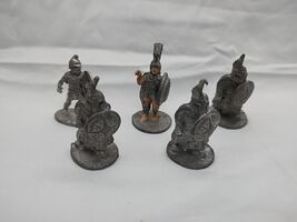 (5) 1970sRal Partha Infantry Soldier Miniatures With Shields Metal Minia... - $19.41 CAD