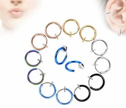 1 Pair Spring Clip On Hoops Earrings ½&quot; or 13MM 9 Colors Men Women - €2,55 EUR