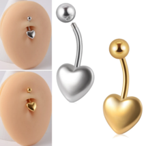 1PC 316L Surgical Steel Elegant Heart Navel Piercing - FAST SHIPPING! - £4.71 GBP