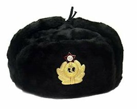 Autentico Russo Militare Nero Ushanka W/Navale Ancora Distintivo - £25.39 GBP+