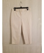 Talbots Signature Women&#39;s Size 6P Cream Cropped Chino Straight Leg Pants - £21.47 GBP