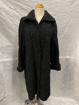 Vintage 40s 50s Black Curly Sheep Persian Lamb Real Fur Women&#39;s Coat, Park Av... - £94.93 GBP
