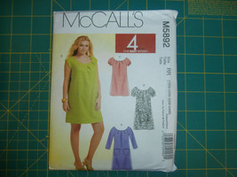 McCall&#39;s 5892 Size 8 10 12 14 16 Misses&#39; Lined Dresses in Two Lengths - $12.86