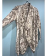 Lucky Brand Womens Open Front Fleece Cardigan Size Med Aztec Print Tan B... - £11.03 GBP