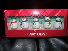 Hallmark Let it Snowmen Christmas Tree Set of 5 Ornaments Artist Collection 2013 - £17.84 GBP