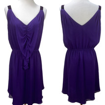 Rebecca Taylor Silk Purple Layered Sleeveless Short Dress Slip Mini Sheath - £31.37 GBP
