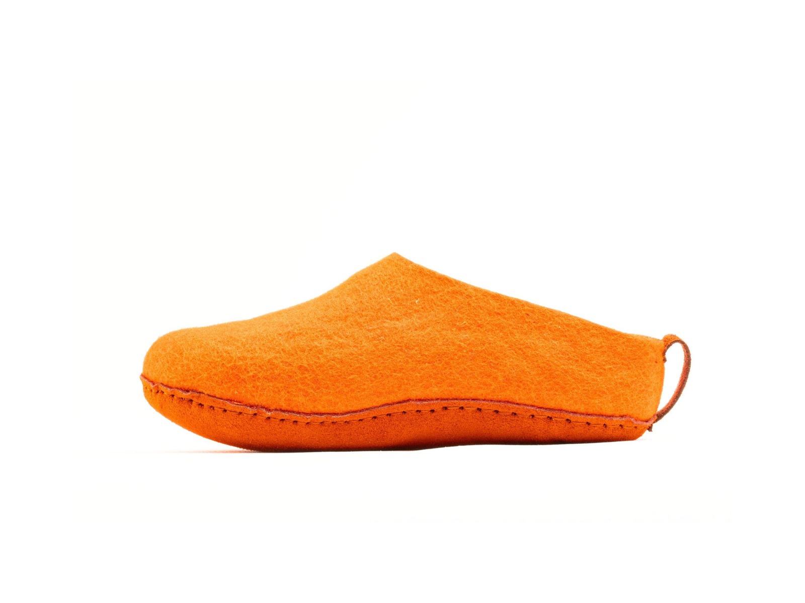 Orange Indoor Open Heel Slippers with Leather Sole - Special Edition, Ha... - $76.50