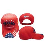 Trump 2024 Save America! USA Shadow USA Flag On Bill Red Embroidered Cap... - £6.30 GBP