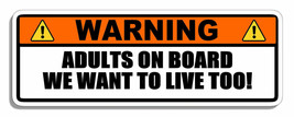 Warning Adults on Board JDM Drifting Drift Racing Baby on Board Funny Sticker 6&quot; - £3.12 GBP