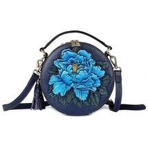 small women bag genuine leather shoulder bags embossed floral ladies leather han - £97.07 GBP