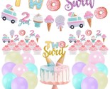 Two Sweet Ice Cream Birthday Party Decorations, Two Sweet Party Banner C... - £20.43 GBP